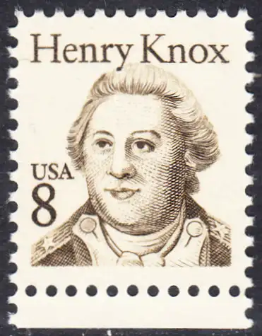USA Michel 1760 / Scott 1851 postfrisch EINZELMARKE RAND unten - Amerikanische Persönlichkeiten: General Henry Knox (1750-1806), Kriegsminister