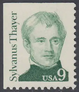 USA Michel 1754 / Scott 1852 postfrisch EINZELMARKE (links/oben ungezähnt) - Amerikanische Persönlichkeiten: Sylvanus Thayer (1785-1872), Erziehungsreformer