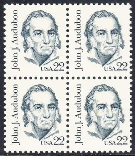 USA Michel 1749 / Scott 1863 postfrisch BLOCK - Amerikanische Persönlichkeiten: John James Audubon (1785-1851), Zeichner