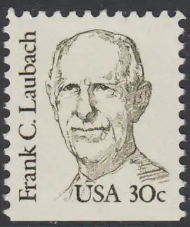 USA Michel 1707 / Scott 1864 postfrisch EINZELMARKE (unten ungezähnt / a2) - Amerikanische Persönlichkeiten: Frank C. Laubach (1884-1970), Missionar und Philologe