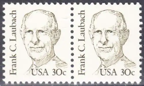 USA Michel 1707 / Scott 1864 postfrisch horiz.PAAR - Amerikanische Persönlichkeiten: Frank C. Laubach (1884-1970), Missionar und Philologe