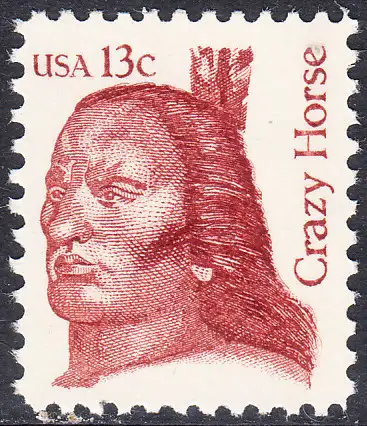 USA Michel 1525 / Scott 1855 postfrisch EINZELMARKE - Amerikanische Persönlichkeiten: Crazy Horse (ca. 1840-1877), Häuptling der Oglala Sioux