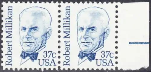 USA Michel 1526 / Scott 1866 postfrisch horiz.PAAR RAND rechts - Amerikanische Persönlichkeiten: Robert A. Millikan (1868-1953), Physiker, Nobelpreis 1923