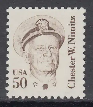 USA Michel 1728 / Scott 1869 postfrisch EINZELMARKE (a2) - Amerikanische Persönlichkeiten: Chester W. Nimitz (1885-1966), Admiral