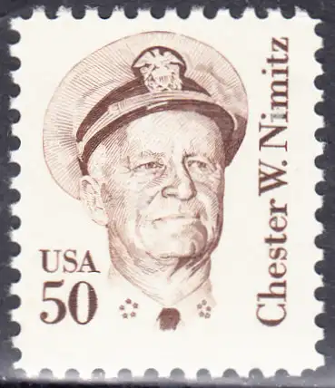 USA Michel 1728 / Scott 1869 postfrisch EINZELMARKE (a4) - Amerikanische Persönlichkeiten: Chester W. Nimitz (1885-1966), Admiral