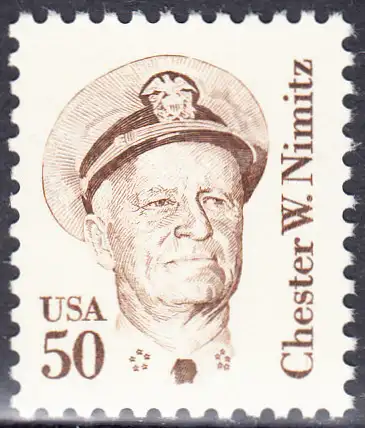 USA Michel 1728 / Scott 1869 postfrisch EINZELMARKE (a5) - Amerikanische Persönlichkeiten: Chester W. Nimitz (1885-1966), Admiral