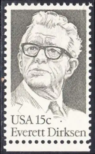 USA Michel 1455 / Scott 1874 postfrisch EINZELMARKE RAND unten (a2) - Everett Dirksen (1896-1969), Politiker