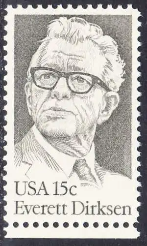 USA Michel 1455 / Scott 1874 postfrisch EINZELMARKE RAND unten (a3) - Everett Dirksen (1896-1969), Politiker
