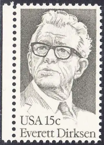 USA Michel 1455 / Scott 1874 postfrisch EINZELMARKE RAND links (a2) - Everett Dirksen (1896-1969), Politiker