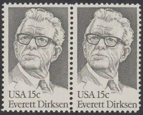 USA Michel 1455 / Scott 1874 postfrisch horiz.PAAR (a2) - Everett Dirksen (1896-1969), Politiker