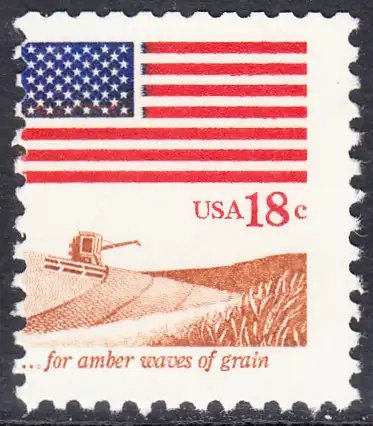 USA Michel 1464 / Scott 1890 postfrisch EINZELMARKE (a1) - Flagge, Weizenfeld