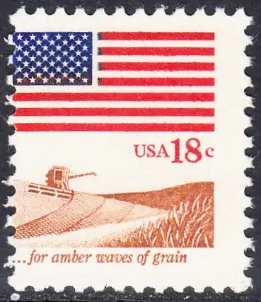 USA Michel 1464 / Scott 1890 postfrisch EINZELMARKE (a2) - Flagge, Weizenfeld