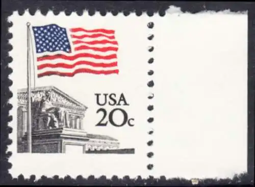 USA Michel 1522 / Scott 1894 postfrisch EINZELMARKE RAND rechrts - Flagge, Gebäude des obersten Bundesgerichts