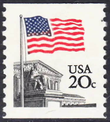 USA Michel 1522C / Scott 1895 postfrisch EINZELMARKE (a1 / coil) - Flagge, Gebäude des obersten Bundesgerichts