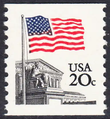 USA Michel 1522C / Scott 1895 postfrisch EINZELMARKE (a2 / coil) - Flagge, Gebäude des obersten Bundesgerichts