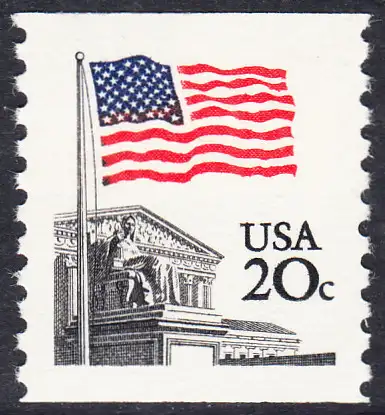 USA Michel 1522C / Scott 1895 postfrisch EINZELMARKE (a3 / coil) - Flagge, Gebäude des obersten Bundesgerichts