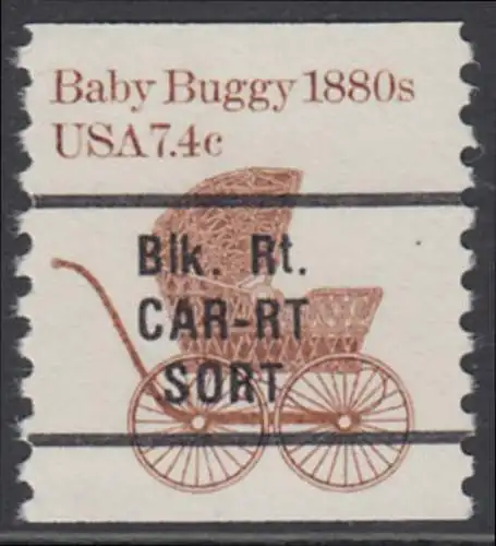 USA Michel 1688 / Scott 1902 postfrisch/precancelled EINZELMARKE precancelled - Fahrzeuge: Kinderwagen