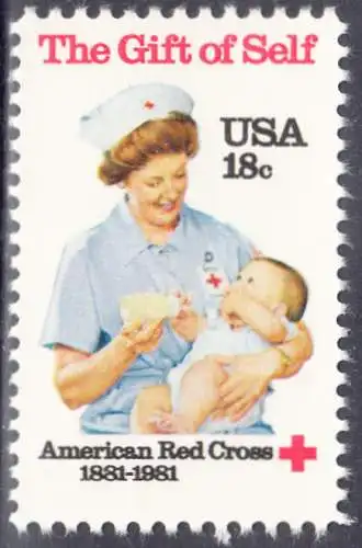 USA Michel 1467 / Scott 1910 postfrisch EINZELMARKE (a3) - Amerikanisches Rotes Kreuz