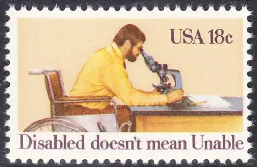 USA Michel 1497 / Scott 1925 postfrisch EINZELMARKE (a2) - Internationales Jahr der Behinderten