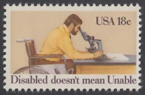 USA Michel 1497 / Scott 1925 postfrisch EINZELMARKE (a3) - Internationales Jahr der Behinderten