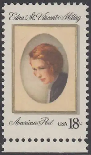 USA Michel 1498 / Scott 1926 postfrisch EINZELMARKE RAND unten - Edna St. Vincent Millay (1892-1950), Dichterin