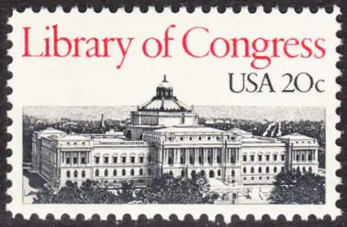 USA Michel 1583 / Scott 2004 postfrisch EINZELMARKE - Kongressbibliothek: Thomas-Jefferson-Gebäude der Kongressbibliothek, Washington, DC