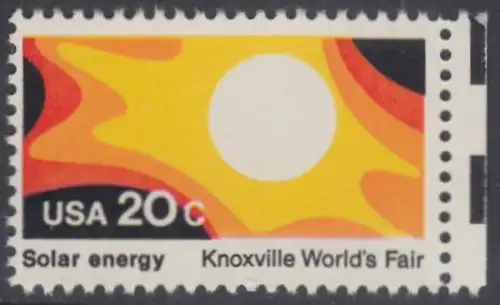 USA Michel 1585 / Scott 2006 postfrisch EINZELMARKE RAND rechts (a2) - Weltausstellung in Knoxville: Sonnenenergie