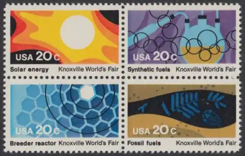 USA Michel 1585-1588 / Scott 2006-2009 postfrisch BLOCK - Weltausstellung in Knoxville