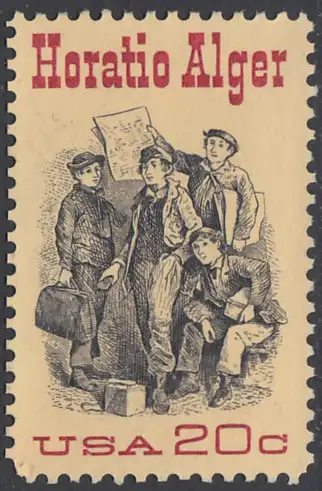 USA Michel 1589 / Scott 2010 postfrisch/ungummiert EINZELMARKE - 150. Geburtstag des Schriftstellers Horatio Alger; Titelbild der Buchserie Ragged Dick