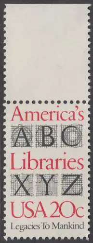 USA Michel 1595 / Scott 2015 postfrisch EINZELMARKE RAND oben (a2) - Büchereien