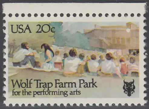 USA Michel 1599 / Scott 2018 postfrisch EINZELMARKE RAND oben (a2) - Wolf Trap Farm Park mit Theater, Vienna, VA