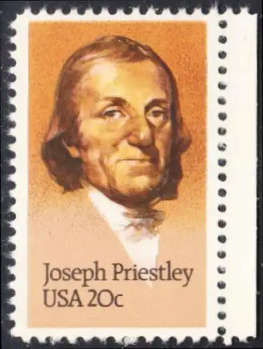 USA Michel 1626 / Scott 2038 postfrisch EINZELMARKE RAND rechts - 250. Geburtstag von Josef Priestley, Chemiker