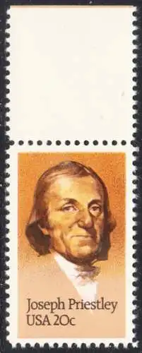 USA Michel 1626 / Scott 2038 postfrisch EINZELMARKE RAND oben - 250. Geburtstag von Josef Priestley, Chemiker
