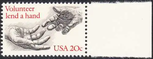 USA Michel 1627 / Scott 2039 postfrisch EINZELMARKE RAND rechts - Freiwillige Hilfe