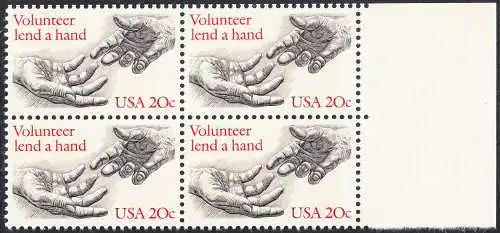 USA Michel 1627 / Scott 2039 postfrisch BLOCK RÄNDER rechts - Freiwillige Hilfe