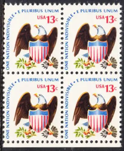 USA Michel 1196 / Scott 1596 postfrisch BLOCK RÄNDER unten - Americana-Ausgabe: Adler mit Wappenschild
