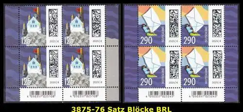 BUND 2025 Michel-# 3875-3876 postfrisch SATZ(2) BLÖCKE ECKRÄNDER unten rechts & links 