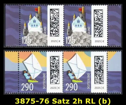 BUND 2025 Michel-# 3875-3876 postfrisch SATZ(2) horiz.PAARE RÄNDER rechts & links (b)