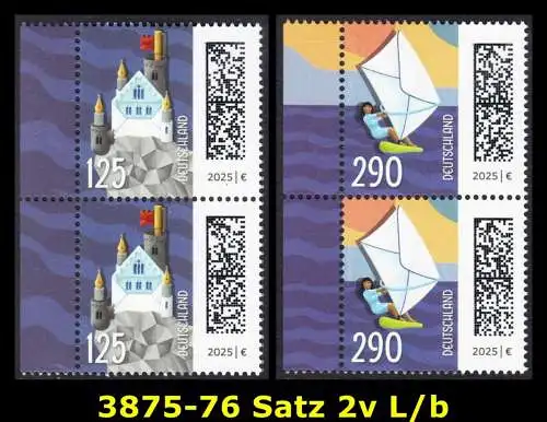 BUND 2025 Michel-# 3875-3876 postfrisch SATZ(2) vert.PAARE RÄNDER links (b)