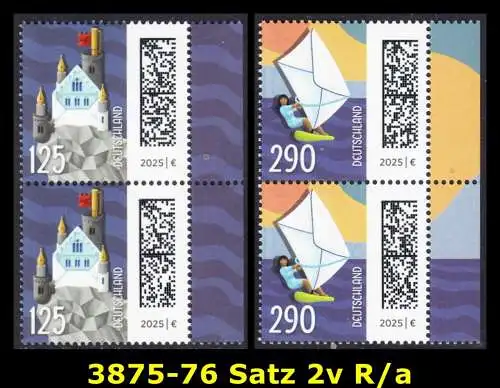 BUND 2025 Michel-# 3875-3876 postfrisch SATZ(2) vert.PAARE RÄNDER rechts (a)
