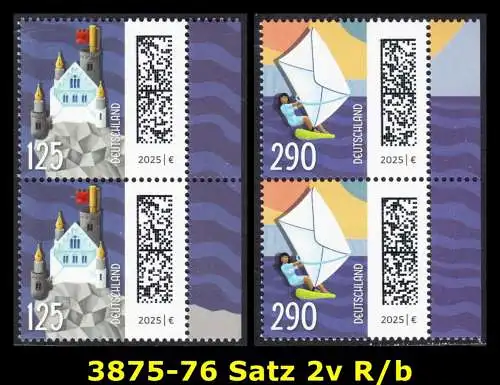 BUND 2025 Michel-# 3875-3876 postfrisch SATZ(2) vert.PAARE RÄNDER rechts (b)