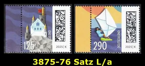 BUND 2025 Michel-# 3875-3876 postfrisch SATZ(2) EINZELMARKEN RÄNDER links (a)