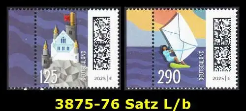 BUND 2025 Michel-# 3875-3876 postfrisch SATZ(2) EINZELMARKEN RÄNDER links (b)