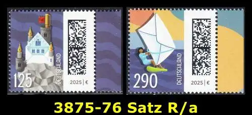 BUND 2025 Michel-# 3875-3876 postfrisch SATZ(2) EINZELMARKEN RÄNDER rechts (a)