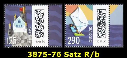 BUND 2025 Michel-# 3875-3876 postfrisch SATZ(2) EINZELMARKEN RÄNDER rechts (b)