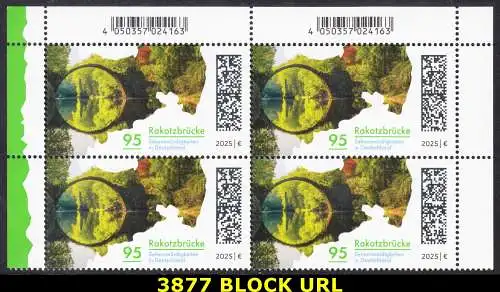 BUND 2025 Michel-# 3877 postfrisch BLOCK ECKRÄNDER oben links & rechts