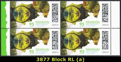 BUND 2025 Michel-# 3877 postfrisch BLOCK RÄNDER rechts/links (a)