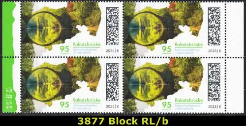 BUND 2025 Michel-# 3877 postfrisch BLOCK RÄNDER rechts/links (b)