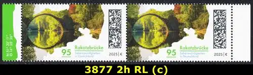 BUND 2025 Michel-# 3877 postfrisch horiz.PAAR RÄNDER rechts/links (c)