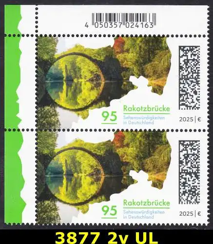 BUND 2025 Michel-# 3877 postfrisch vert.PAAR ECKRAND oben links